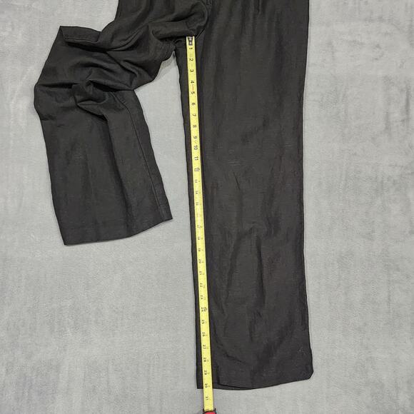 H&M Trouser Pants Wide Leg Linen Blend Size 6 Black - Picture 9 of 9